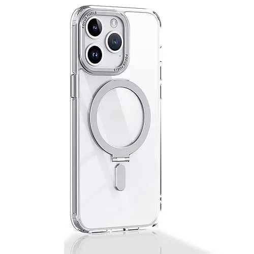 Produktbild: TECHGEAR iPhone 15 Pro Stand Case (Fusion Armour Ring) Premium Hybrid Tough Rugged Protective Magnetic Kickstand Case Compatible with MagSafe Case for iPhone 15 Pro 6.1 inch - Clear