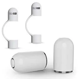 Produktbild: TechMatte Kappe, Magnetische Ersatzkappe und Halter für Apple Pencil (2+2 Stück, Weiß)
