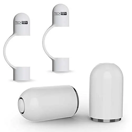 Produktbild: TechMatte Kappe, Magnetische Ersatzkappe und Halter für Apple Pencil (2+2 Stück, Weiß)