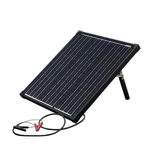 Produktbild: Technaxx 50W Solar Ladeset TX-214 - Monokristallines tragbares Solarpanel mit Laderegler inkl. LCD-Anzeige - Ideal für Garten, Camping, etc. lädt z.B. eine Auto- oder eine Wohnmobil-Batterie