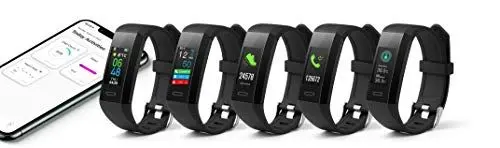 Produktbild: Technaxx Fitnesstracker TX-HR7 mit Temperaturmessung - Herzfrequenz, Schrittzahl, Strecken, verbrannte Kalorien, Schlafzeit, Wetter, Datum, Uhrzeit, Gesundheit, SMS, Whatsapp, 0,96“ Farbbildschirm