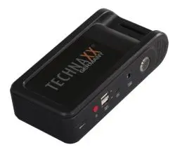 Produktbild: Technaxx 12000 mAh Starthilfe mit Powerbank für Auto Starterbatterie (Benzinmotoren bis zu 4.0L / Dieselmotoren bis zu 2,5 L) TX-218 - Starthilfegerät mit 2X USB-A Anschluss & LED-Leuchte