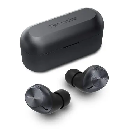 Produktbild: Technics EAH-AZ40E-K In-ear Kopfhörer Bluetooth, bequemer Kopfhörer mit integriertem Mikrofon, anpassbare Passform, bis zu 7,5 Stunden Wiedergabe, Schwarz