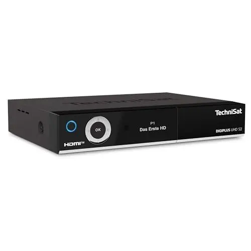 Produktbild: TechniSat DIGIPLUS UHD S2-4K Sat Receiver mit alphanumerischem Display und Twin Tuner (DVB-S/DVB-S2, HEVC, H.265, PVR Aufnahmefunktion, WLAN, LAN, CI+, USB, OLED) schwarz