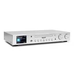 Produktbild: TechniSat DIGITRADIO 143 CD (V3) – Digital HiFi-Tuner, Internetradio (DAB+, UKW, Bluetooth-Audiostreaming, Spotify Connect, CD-Player, WLAN, Breite 43,5 cm, App-Steuerung, Fernbedienung) Silber