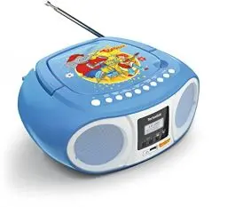 Produktbild: TechniSat DIGITRADIO 1990 Benjamin Blümchen Edition - Stereo-Boombox mit DAB+/UKW-Radio und CD-Player (Bluetooth-Audiostreaming, Kopfhöreranschluss, USB, Ladefunktion, AUX in, Tragegriff, 3 W) blau