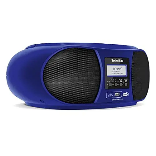 Produktbild: TechniSat DIGITRADIO 1990 - Stereo-Boombox mit DAB+/UKW-Radio und CD-Player (Bluetooth-Audiostreaming, Kopfhöreranschluss, USB, AUX in, Ladefunktion, Uhr, 2 x 1,5 Watt Ausgangsleistung) blau