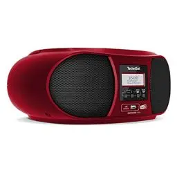 Produktbild: TechniSat DIGITRADIO 1990 - Stereo-Boombox mit DAB+/UKW-Radio und CD-Player (Bluetooth-Audiostreaming, Kopfhöreranschluss, USB, AUX in, Ladefunktion, Uhr, 2 x 1,5 Watt Ausgangsleistung) rot