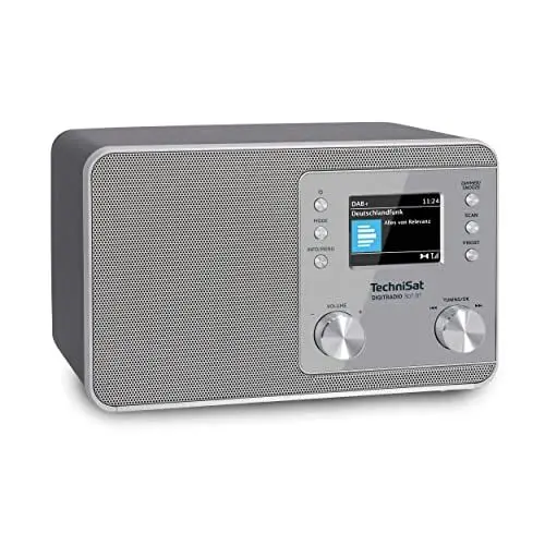 Produktbild: TechniSat DIGITRADIO 307 BT - DAB+ Radio mit BestTune (DAB, UKW, AUX in, Bluetooth-Audiostreaming, Kopfhöreranschluss, Favoritenspeicher, Wecker, Sleeptimer, Uhr-/Datumsanzeige, 5 W Mono) silber