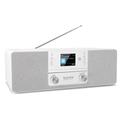 Produktbild: TechniSat DIGITRADIO 370 CD BT - Stereo Digitalradio (DAB+, UKW, CD-Player, Bluetooth, Farbdisplay, USB, AUX, Kopfhöreranschluss, Kompaktanlage, Wecker, 10 Watt, Fernbedienung) weiß