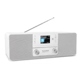 Produktbild: TechniSat DIGITRADIO 370 CD IR - Internetradio (DAB+, FM, CD-Player, WLAN, Bluetooth, Farbdisplay, USB, AUX, Kopfhöreranschluss, Wecker, 10 Watt, Fernbedienung) weiß