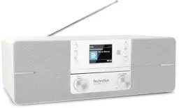 Produktbild: TechniSat DIGITRADIO 371 CD BT - Stereo Digitalradio (DAB+, UKW, CD-Player, Bluetooth, Farbdisplay, USB, AUX, Kopfhöreranschluss, Kompaktanlage, Wecker, 10 Watt, Fernbedienung), Weiß/Silber