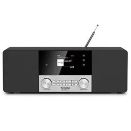 Produktbild: TechniSat DIGITRADIO 4 C - Stereo Digital-Radio (DAB+, UKW, Farbdisplay, Bluetooth-Audiostreaming, Kopfhöreranschluss, AUX-Eingang, Radiowecker, OLED Display, 20 Watt RMS, Elac Lautsprecher) schwarz