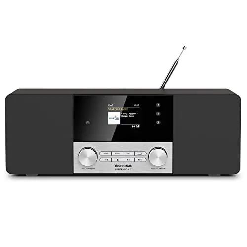 Produktbild: TechniSat DIGITRADIO 4 C - Stereo Digital-Radio (DAB+, UKW, Farbdisplay, Bluetooth-Audiostreaming, Kopfhöreranschluss, AUX-Eingang, Radiowecker, OLED Display, 20 Watt RMS, Elac Lautsprecher) schwarz
