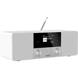 Produktbild: TechniSat DIGITRADIO 4 C - Stereo Digital-Radio (DAB+, UKW, Farbdisplay, Bluetooth-Audiostreaming, Kopfhöreranschluss, AUX-Eingang, Radiowecker, OLED Display, 20 Watt RMS, Elac Lautsprecher) weiß
