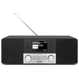 Produktbild: TechniSat DIGITRADIO 4 IR - Stereo Internetradio (DAB+, UKW, Bluetooth-Audiostreaming, Kopfhöreranschluss, AUX-Eingang, Wecktimer, TFT Display, 20 Watt RMS, Elac Lautsprecher, Made in Germany) schwarz