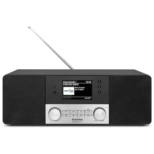 Produktbild: TechniSat DIGITRADIO 4 IR - Stereo Internetradio (DAB+, UKW, Bluetooth-Audiostreaming, Kopfhöreranschluss, AUX-Eingang, Wecktimer, TFT Display, 20 Watt RMS, Elac Lautsprecher, Made in Germany) schwarz