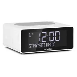 Produktbild: TechniSat DIGITRADIO 52 – Stereo DAB Radiowecker (Uhrenradio, Wecker, DAB+, UKW, Snooze-Funktion, Sleeptimer, dimmbares Display, Wireless-Charging Funktion, Stereo Lautsprecher 2 x 1 W) weiß