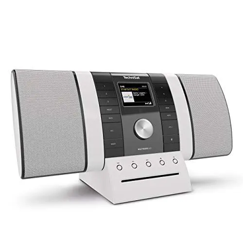 Produktbild: TechniSat MULTYRADIO 4.0 - Internetradio (WLAN Radio, DAB+, UKW, Spotify, Bluetooth, CD-Player, USB, Farbdisplay, Musikstreaming, 2 x 10 Watt Stereo Lautsprecher) schwarz/weiß