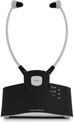 Produktbild: TechniSat STEREOMAN ISI 2 (Version 2) - kabelloser Stereo-Funkkopfhörer für Fernseher und Musikanlagen mit Dockingstation, schwarz