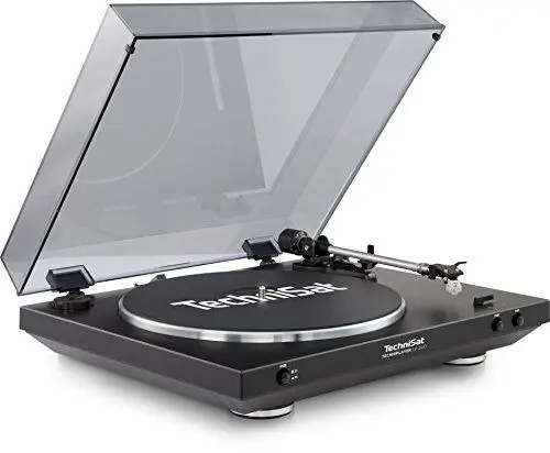 Produktbild: TechniSat TECHNIPLAYER LP 200 - Vollautomatik-Plattenspieler (mit USB-Ausgang und Digitalisierungsfunktion, Drehzahl: 33/45 U/min, Riemenantrieb mit Aluminium-Plattenteller), schwarz