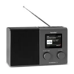 Produktbild: TechniSat TECHNIRADIO 4 IR – kompaktes Internetradio-Designradio (DAB+, UKW, Internet via WLAN, dimmbares Farbdisplay, Wecker, Equalizer, Programmspeicher, 3 W Monolautsprecher) schwarz/Silber