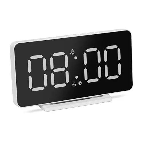 Produktbild: TechniSat VIOLA AC-1 - Digitaler Wecker mit 4,5 Zoll großem LCD Display (Anzeige von Uhrzeit, Datum & Temperatur, dimmbar, 2 Weckzeiten, Netzbetrieb - USB Steckernetzteil erforderlich)