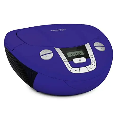Produktbild: TechniSat Viola CD-1 - tragbare CD Boombox (UKW Kinderradio, CD Player, Bluetooth Empfang, AUX, 2X 1 Watt RMS, Netz und Batteriebetrieb) blau