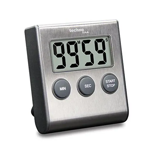 Produktbild: Technoline KT200 - klassischer, digitaler Kurzzeitwecker, Küchenuhr, Eieruhr, hochwertiges Edelstahlgehäuse, silber, 6.4 x 1.8 x 7.0 cm