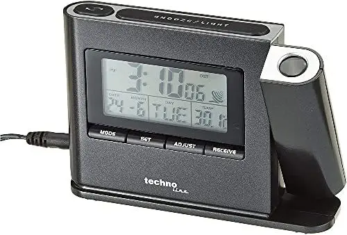 Produktbild: Technoline Projektionswecker WT 519 mit Funkuhr, Innentemperaturanzeige und Datumsanzeige, Mehrfarbig