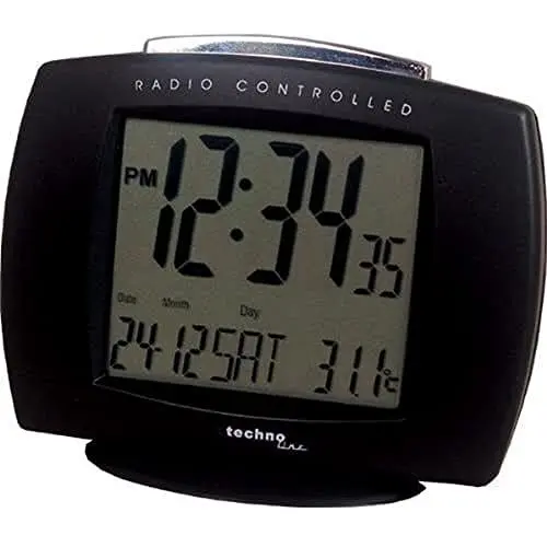 Produktbild: Technoline WT189 schwarz klassischer Funkwecker mit Temperaturanzeige und Schlummerfunktion, Kunststoff, 110 x 38 x 90 mm