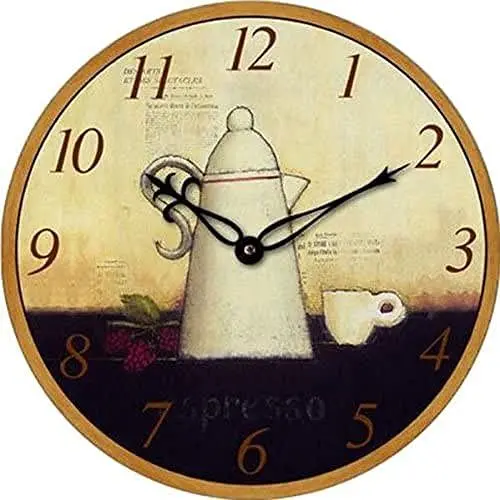 Produktbild: Technoline, WT 1013 Wanduhr, Ø 34cm, Kaffeekanne-Design