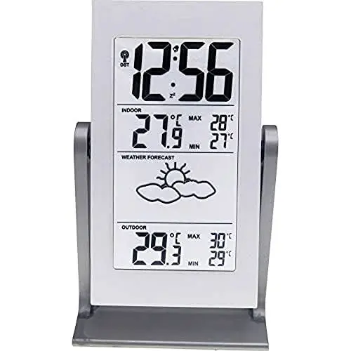 Produktbild: Technoline Wetterstation, weiß/silber, 8,6 x 7 x 14 cm, WS 9135