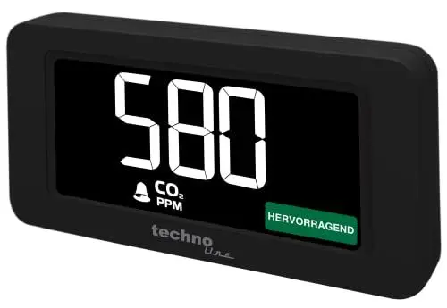 Produktbild: technoline WL1022 Co2 Messgerät mit Co2 Ampel, Co2 Alarm, Lüftungsempfehlung