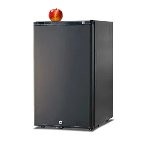 Produktbild: Techomey Camping Kühlschrank, Kühlschrank 12V 230V, Kühlschrank Wohnwagen mit Schloss und Wendetür, Wohnmobil Kühlschrank, Leiser Kühlschrank für Camping, Auto, Zimmer, Schwarz, 50L