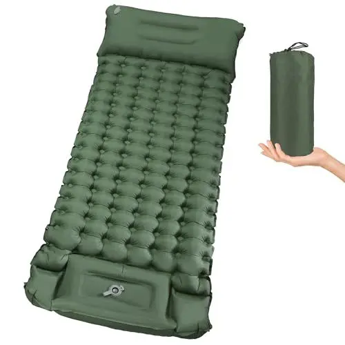 Produktbild: TECHSHARE Camping Isomatte Selbstaufblasend, Verdickte Outdoor Camping luftmatratze, mit Fußpumpen-Isomatte Geeignet für Wandern, Outdoor, Camping