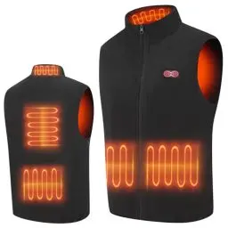 Produktbild: Techstuph Fleece Beheizbare Weste Herren, 3 Stufen einstellbar 5 Heizzonen Beheizte Weste Beheizbare Jacke für Outdoor Reiten Skifahren Angeln (Akku Nicht im Lieferumfang enthalten)