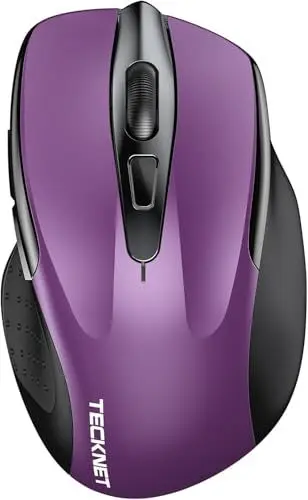Produktbild: TECKNET Bluetooth Maus, Wiederaufladbare Maus Kabellos(DREI Modi: BT 5.0/3.0 + 2.4G), 4800 DPI, Ergonomische Leise Funkmaus für Laptops, Mac OS, Android, Windows, Grau
