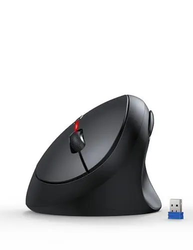 Produktbild: TECKNET Ergonomische Maus Kabellos, 4800 DPI Vertikale Maus, 99% Lärmminderung, 6 Tasten, 2.4G Computer Funkmaus, Leise Wireless Mouse for Laptop, PC, Chromebook, Mac