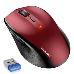 Produktbild: TECKNET Silent Maus Kabellose, 4800DPI 2.4GHz Leise Funkmaus mit Nano Empfänger, Side Control, Ohne Klickgeräusche, 6 Verstellbare DPI Level, Sechs Knöpfe Wireless Maus für Büro Zuhause, Schwarz