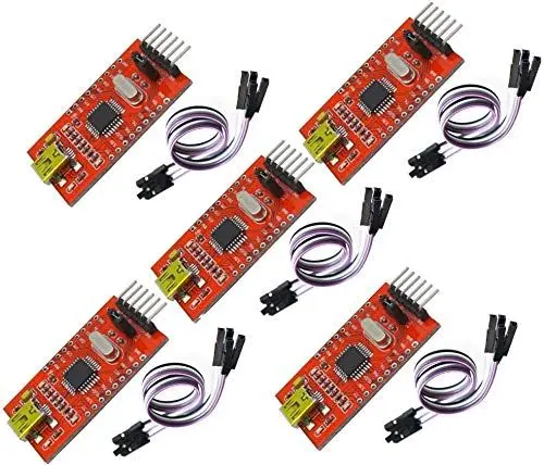 Produktbild: TECNOIOT 5 Stück FT232BL USB zu TTL FT232 5 V 3,3 V Download-Kabel zum seriellen Adaptermodul + Kabel