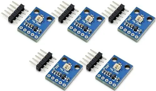 Produktbild: TECNOIOT 5 Stück GY-2561 TSL2561 Helligkeitssensor Breakout Infrarot-Lichtsensormodul