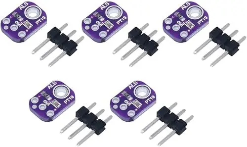 Produktbild: TECNOIOT 5 Stück analoges Lichtsensormodul ALS-PT19 High Dynamic Range Lichtsensor