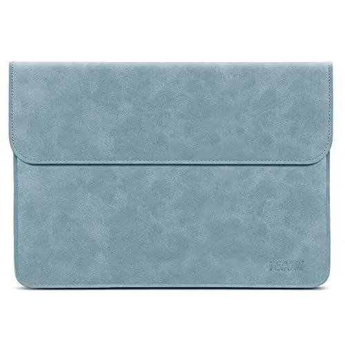 Produktbild: TECOOL 12.3-13 Zoll Laptophülle Tasche MacBook Air Hülle Faux Leder für 2018-2020 MacBook Air 13 M1 A2337/A1932/A2179, 2016-2020 MacBook Pro 13 M1, 12.9 Ipad Pro, Dell XPS 13, Surface Pro X 7,-Blau