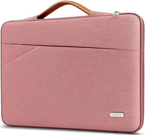 Produktbild: TECOOL 14 Zoll Laptop Tasche Hülle Laptoptasche für 14 Zoll Lenovo HP Dell Acer Asus Notebook Chromebook, Tasche 15,3 MacBook Air M3 M2 Wasserdicht Notebooktasche Stoßfestes Schutzhülle, Rosa