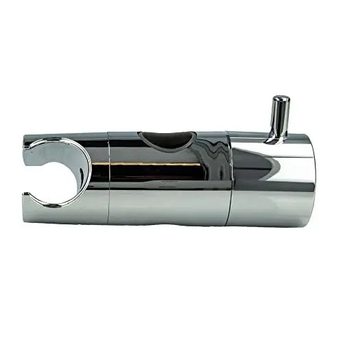 Produktbild: tecuro Design Brausehalter Ø 18 mm Kunststoff verchromt – Einstellbarer Wandstangenhalter mit Gleitschutzring für Handbrause