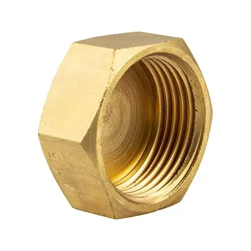 Produktbild: tecuro Kappe mit Sechskant, Innengewinde Rp 3/4 Zoll, Messing blank CW617N nach Trinkwasserverordnung 50930-6