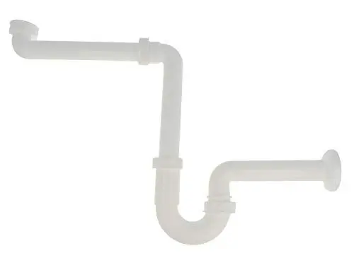 Produktbild: tecuro - Raumsparsiphon Röhrengeruchsverschluss 1 1/4 Zoll x 32 mm, für Waschbecken/Waschtisch, inkl. Wandrosette, Kunststoff Weiß, kürzbar - 58500