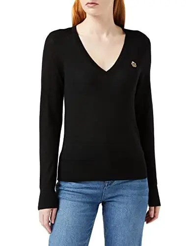 Produktbild: Ted Baker Damen abiygal-Merino Edit v-Ausschnitt Pullover, Schwarz, 38