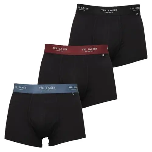 Produktbild: Ted Baker Herren-Boxershorts Dreierpack - Schwarz/Schwarz/Schwarz Teal - L